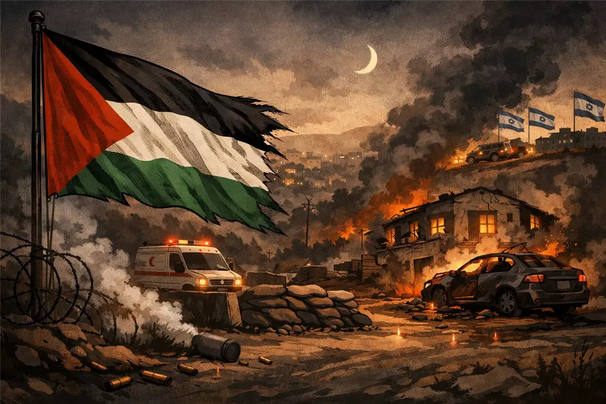 هجمات المستوطنين في الضفة الغربية وتصاعد العنف - Illustration