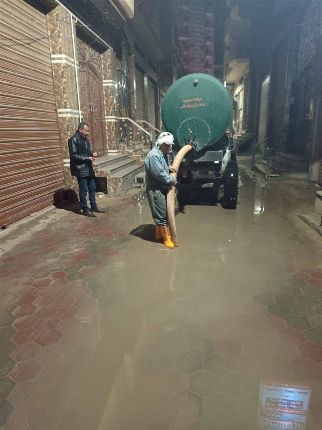 رفع تجمعات مياه الأمطار في الدقهلية
