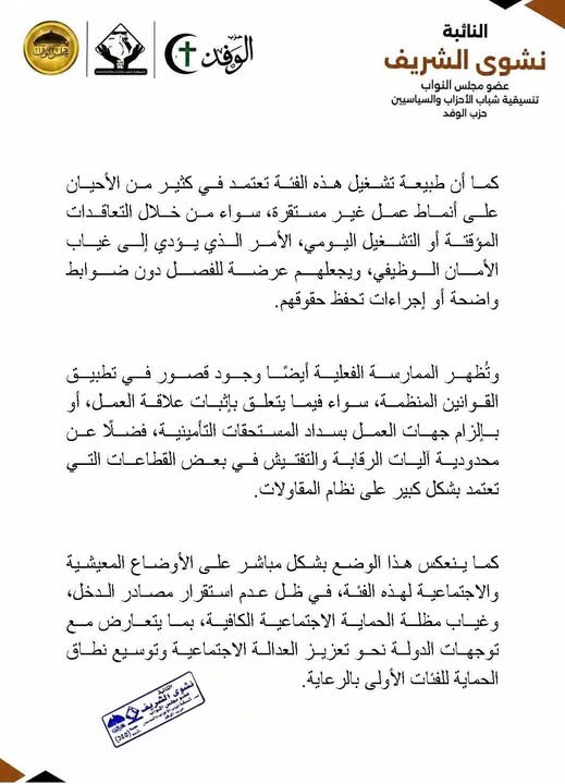 نص طلب الإحاطة المقدم من النائبة نشوى الشريف ٣