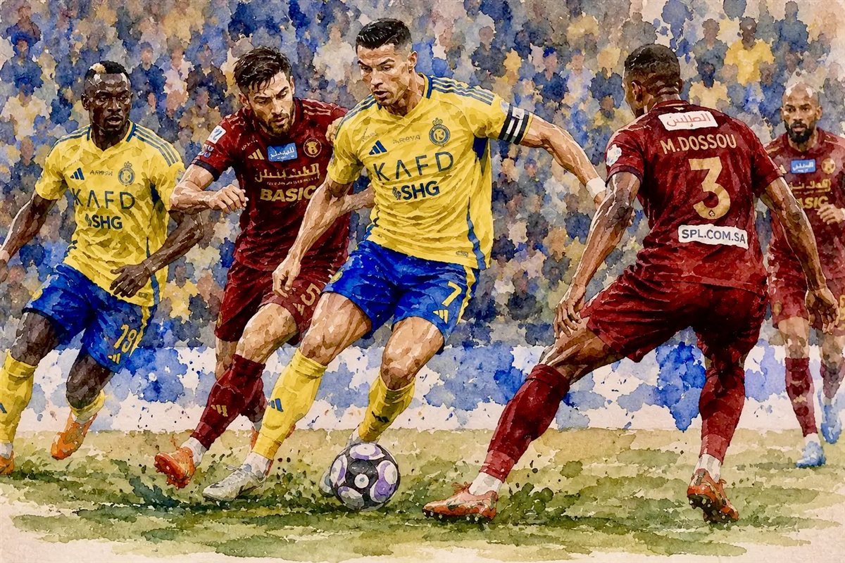 النصر يتوج بدوري روشن بعد ثنائية رونالدو أمام ضمك أرشيفية