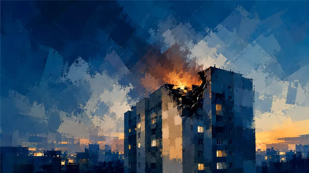 سقوط مسيّرة على مبنى سكني في رومانيا أرشيفية