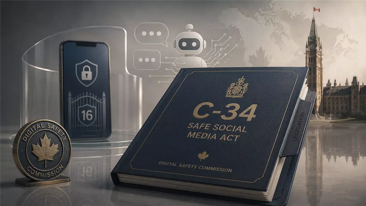 مشروع قانون C-34 يحدد قواعد السلامة الرقمية للأطفال - Illustration