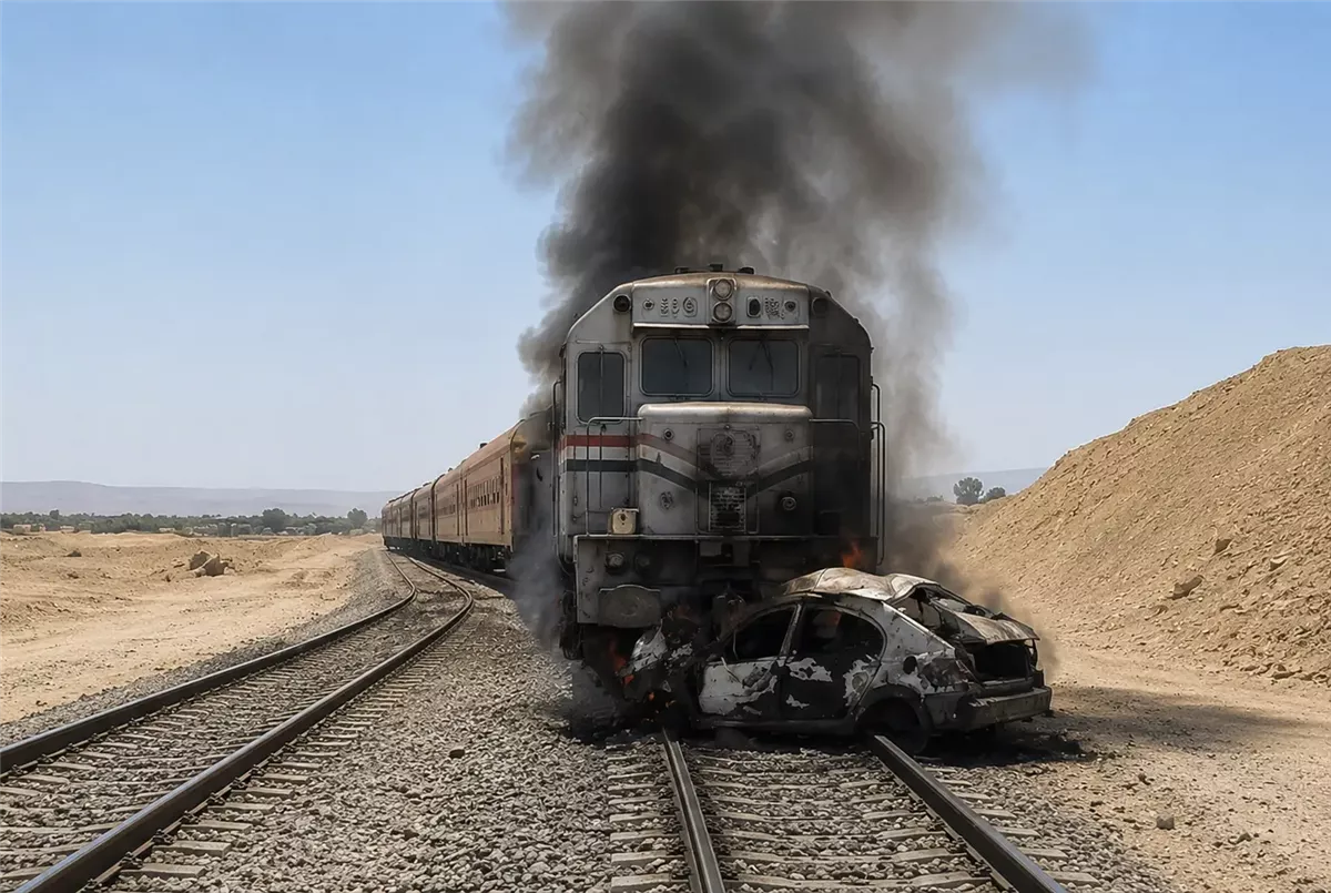 مصرع 8 أشخاص في تصادم قطار السويس بسيارة أرشيفية