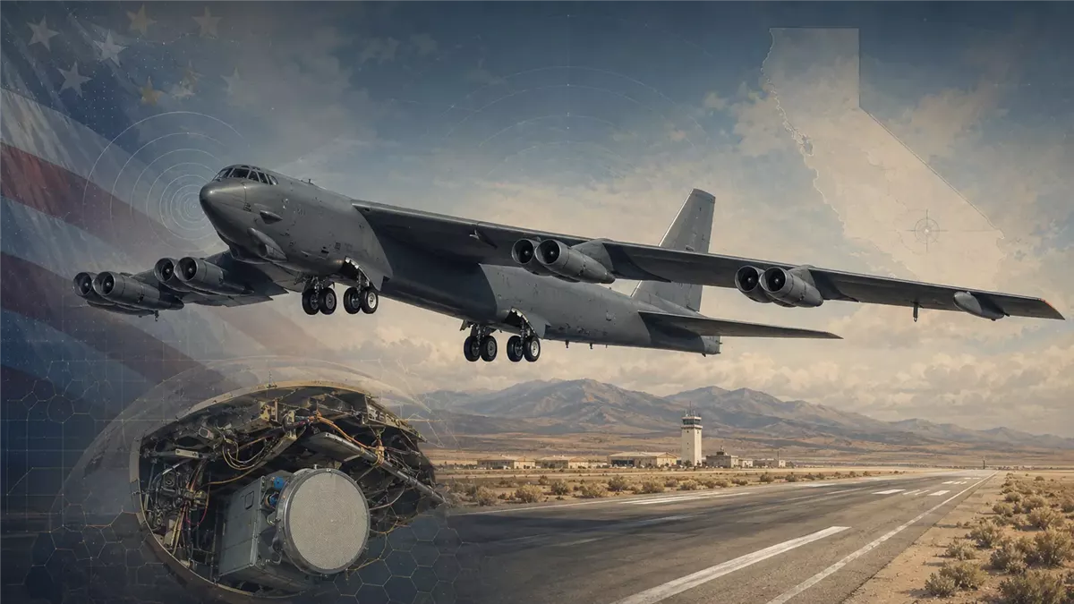 القوات الجوية الأمريكية تتابع حادث قاذفة B-52 - Illustration