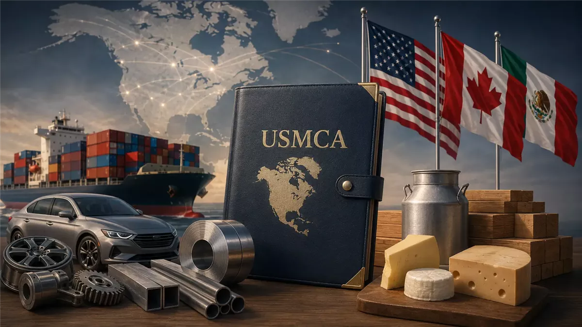 الولايات المتحدة تراجع اتفاقية USMCA مع المكسيك وكندا - Illustration