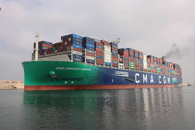قناة السويس تشهد عبور CMA CGM SAINT GERMAIN لأول مرة