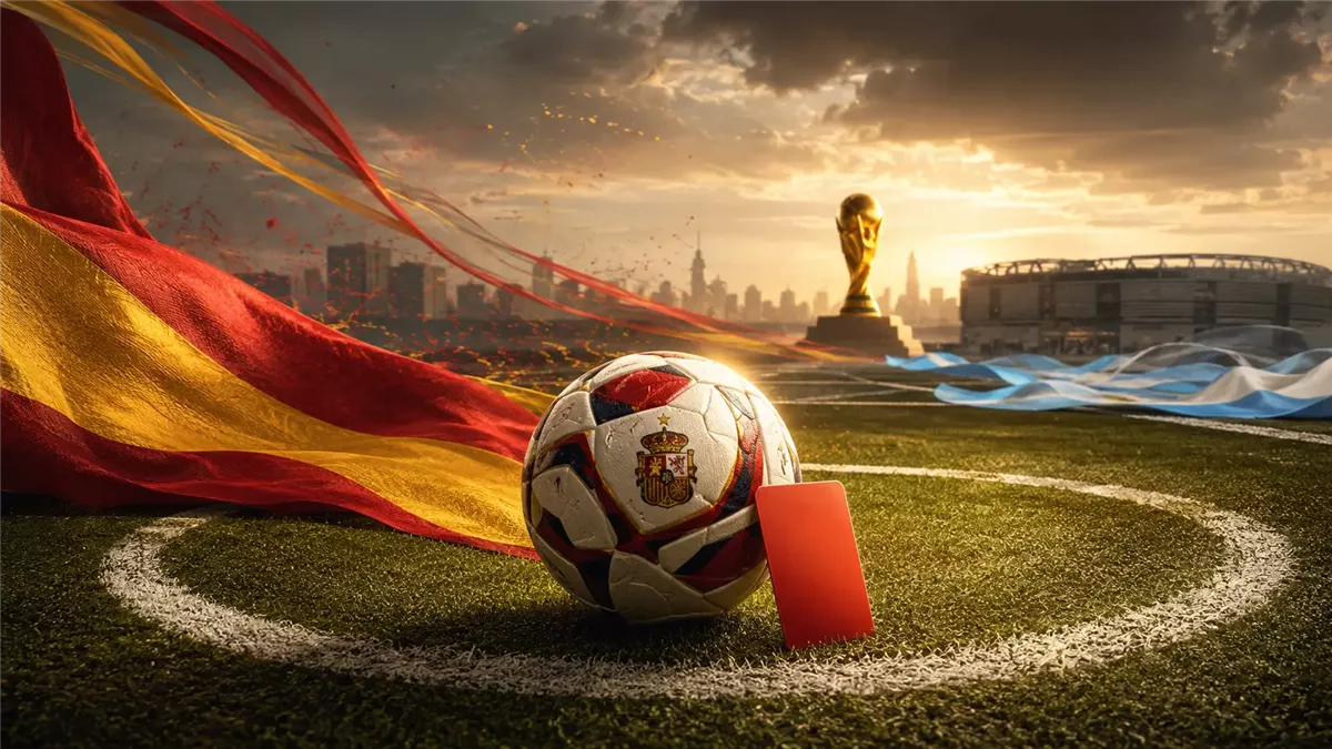 إسبانيا تهزم الأرجنتين 1-0 وتتوج بكأس العالم 2026 - Illustration