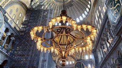 سقف مسجد أياصوفيا اسطنبول تركيا