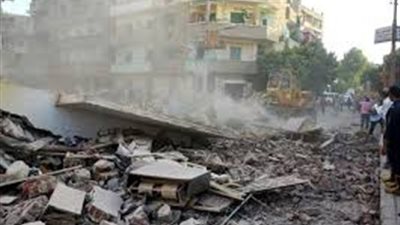 انهيار عقار  مكون من 3 طوابق فى الإسكندرية