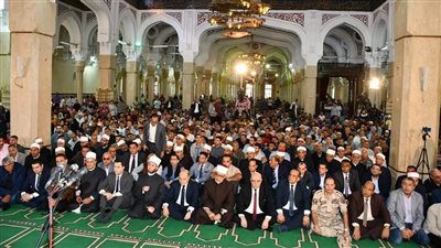 وزير الأوقاف ومفتي الجمهورية ومحافظ كفر الشيخ يشهدون احتفال المحافظة بالعيد القومي بالمسجد الإبراهيمي بمدينة دسوق