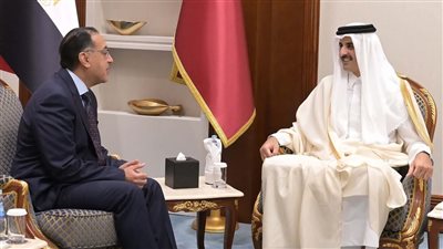 أمير دولة قطر يستقبل مصطفى مدبولي رئيس الوزراء