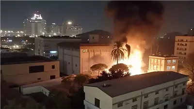 حريق بمحيط إدارة التراخيص الطبية بوسط البلد واستجابة فورية من وزارة الصحة