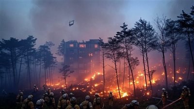 اندلاع حرائق واسعة في غرب اليابان يدمر 15 مبنى ويؤدي إلى عمليات إجلاء واسعة النطاق مع استمرار جهود قوات الدفاع الذاتي لإخماد النيران