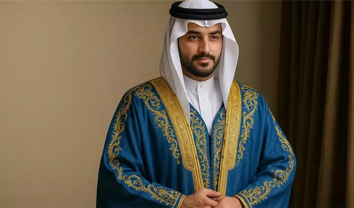 البشت الخليجي الأزرق