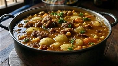 ‎المطازيز: طبق نجدي سعودي تقليدي يجمع العجين واللحم والخضروات في مرق غني، ويجسد قيم الكرم والضيافة ضمن مائدة تراثية تعبّر عن المطبخ السعودي الأصيل