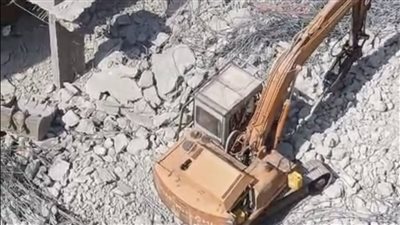 محافظة الجيزة ترفع ٤ حفارات جاك هامر لهدم الأبراج المخالفة باللبيني وفرض هيبة الدولة
