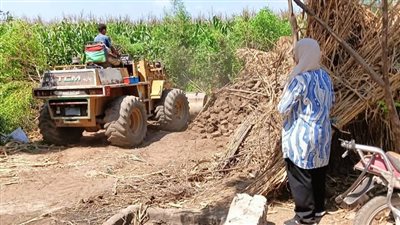 إزالة التعديات على الأراضي الزراعية بالمنوفية لحماية أملاك الدولة