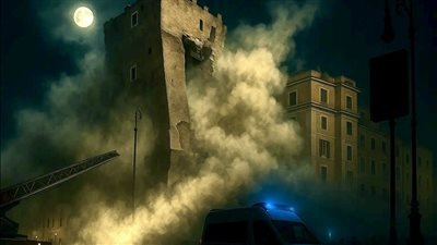 وفاة عامل بعد انهيار جزئي لبرج Torre dei Conti بروما