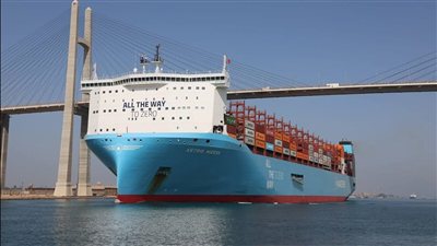 قناة السويس تشهد عبور سفينة الحاويات ASTRID MAERSK ضمن قافلة الشمال في أول رحلة لها عبر القناة