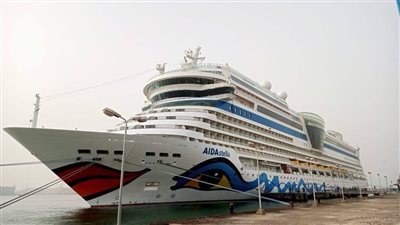 استقبال السفينة السياحية AIDA STELLA بميناء غرب بورسعيد وعلى متنها 2067 سائحًا