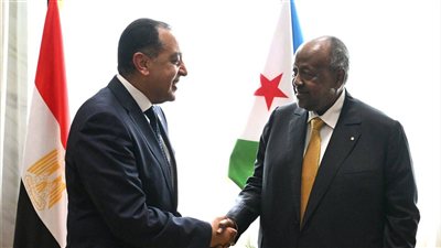الرئيس الجيبوتي يستقبل مدبولي خلال مراسم التنصيب في جيبوتي